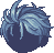 Curtained Hair, blue