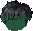Black Feathered Bed Head, green