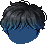 Black Feathered Bed Head, blue