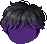 Black Feathered Bed Head, purple