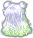 Foggy Blanche Hair, green