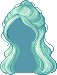 Black Gorgeous Half Up-do Long Hair, green