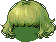 Cut Wavy Bob Hair, green