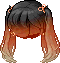 Black School Girl Pigtails, orange