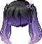 Black School Girl Pigtails, purple
