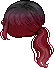 Black Elfine Ponytail, red