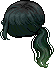 Black Elfine Ponytail, green