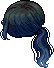 Black Elfine Ponytail, blue
