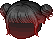 Black Plop Hair, red
