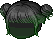 Black Plop Hair, green