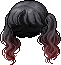 Black Bubbly Hair, red