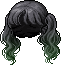 Black Bubbly Hair, green