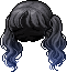 Black Bubbly Hair, blue