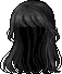 Black Long Hair with Blunt Bangs