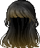 Black Long Hair with Blunt Bangs, blonde
